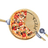 JS Gourmet - 13" Pizza Board Set with 3 Stainless Steel Utensils - - Mounts For Less