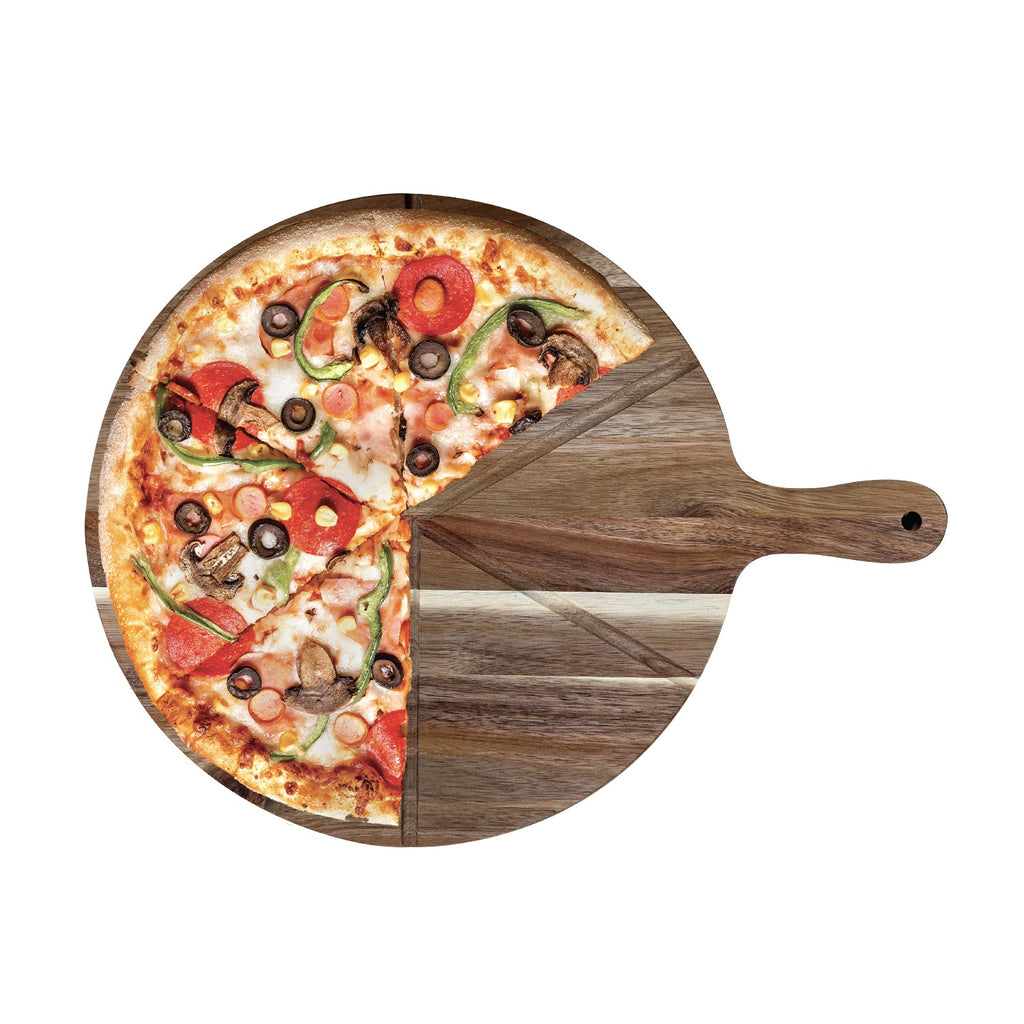 JS Gourmet - 2 in 1 Reversible Wooden Pizza Board, 15" Diameter - - Mounts For Less