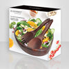JS Gourmet - 3 Piece Salad Bowl Set with Utensils, Made of Acacia Wood - - Mounts For Less