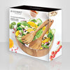 JS Gourmet - 3 Piece Salad Bowl Set with Utensils, Made of Acacia Wood - - Mounts For Less