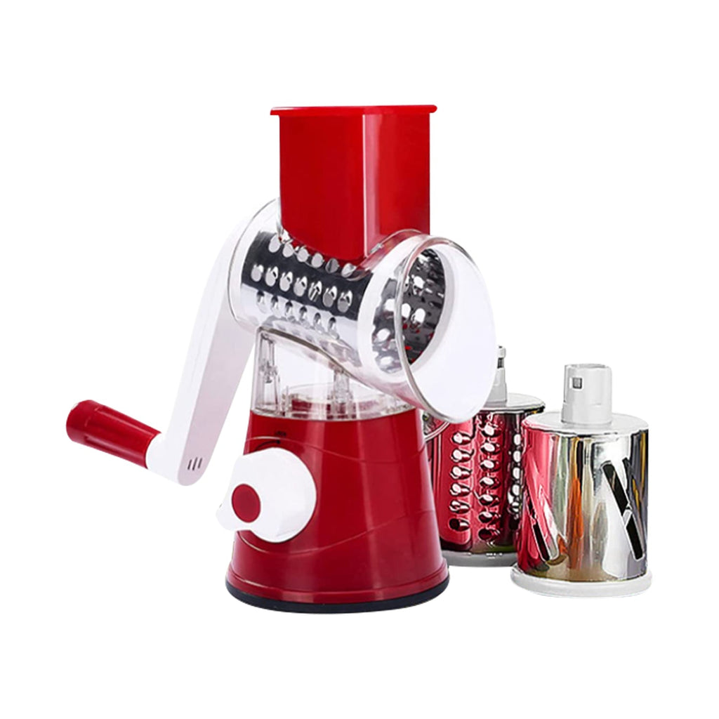 JS Gourmet - 3 in 1 Multi-Slicer, Slice, Shred and Grate, Red - - Mounts For Less