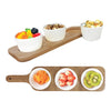 JS Gourmet - 4 Piece Serving Set, Bamboo Tray, Ceramic Bowls - - Mounts For Less