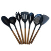 JS Gourmet - 7 Piece Kitchen Utensil Set, Heat Resistant, BPA Free, Acacia Wood - - Mounts For Less