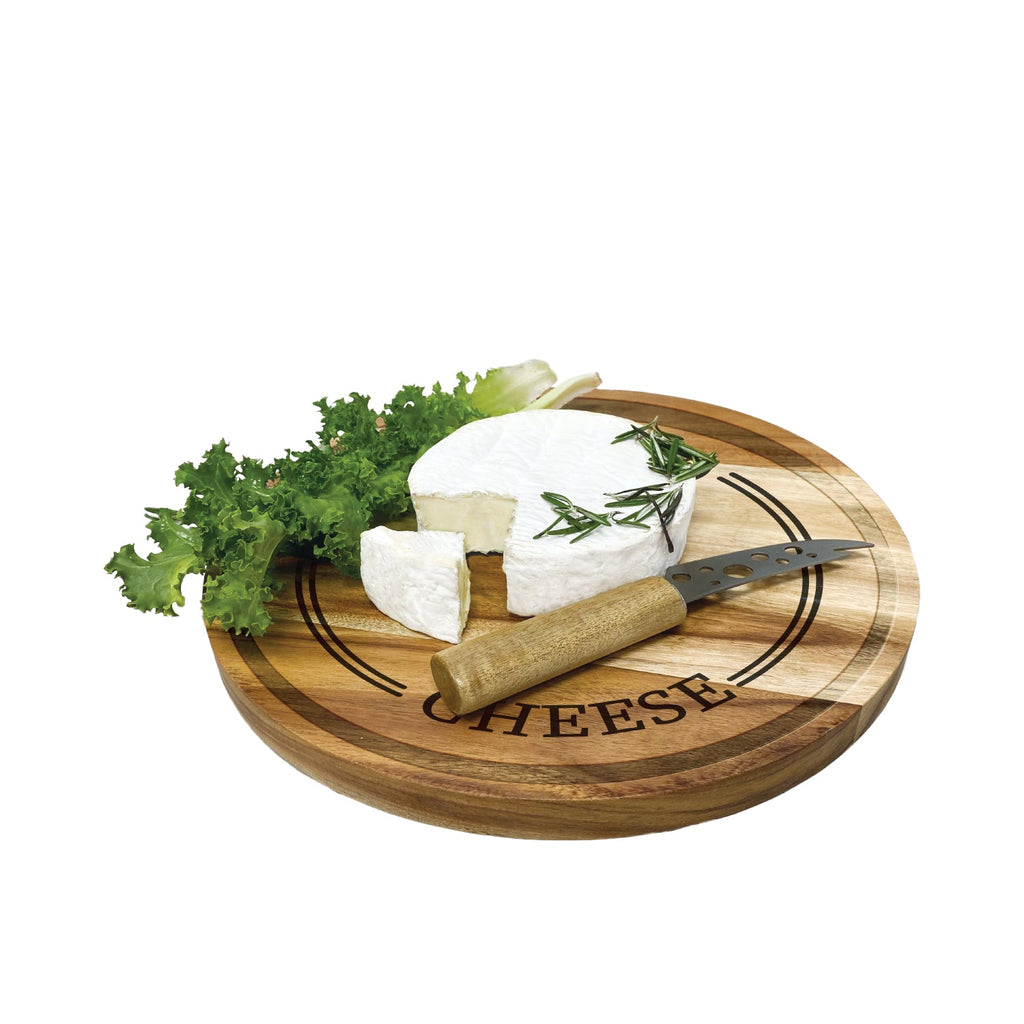 JS Gourmet - Acacia Wood Serving Board with Cheese Knife - - Mounts For Less