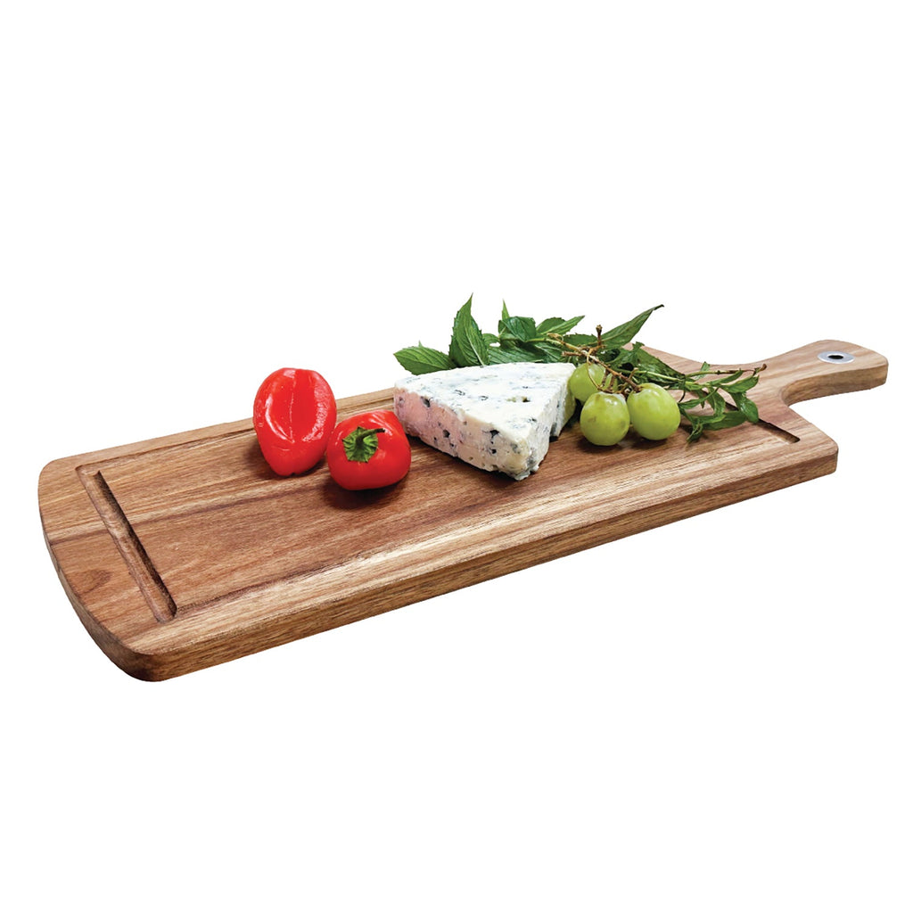 JS Gourmet - Acacia Wood Serving and Cutting Board with Handle - - Mounts For Less