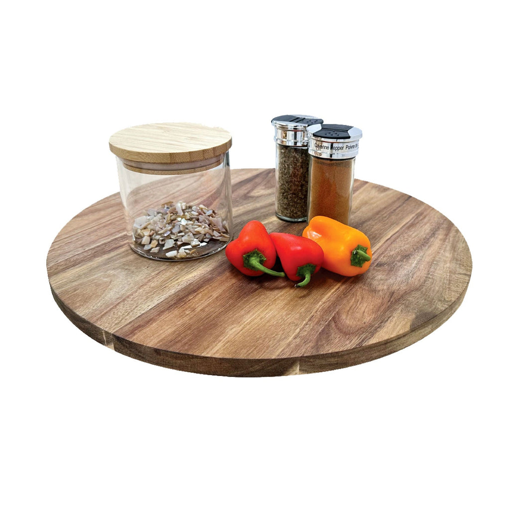JS Gourmet - Acacia Wood Turntable with 3 Cheese Tools - - Mounts For Less