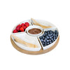 JS Gourmet - Appetizer Serving Set, Bamboo Tray, Ceramic Bowls and Spoons - - Mounts For Less