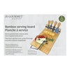 JS Gourmet - Bamboo Serving Board with Integrated Cheese Cutter and 4 Knives - - Mounts For Less
