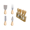 JS Gourmet - Bamboo Serving Tray with 4 Cheese Tools - - Mounts For Less