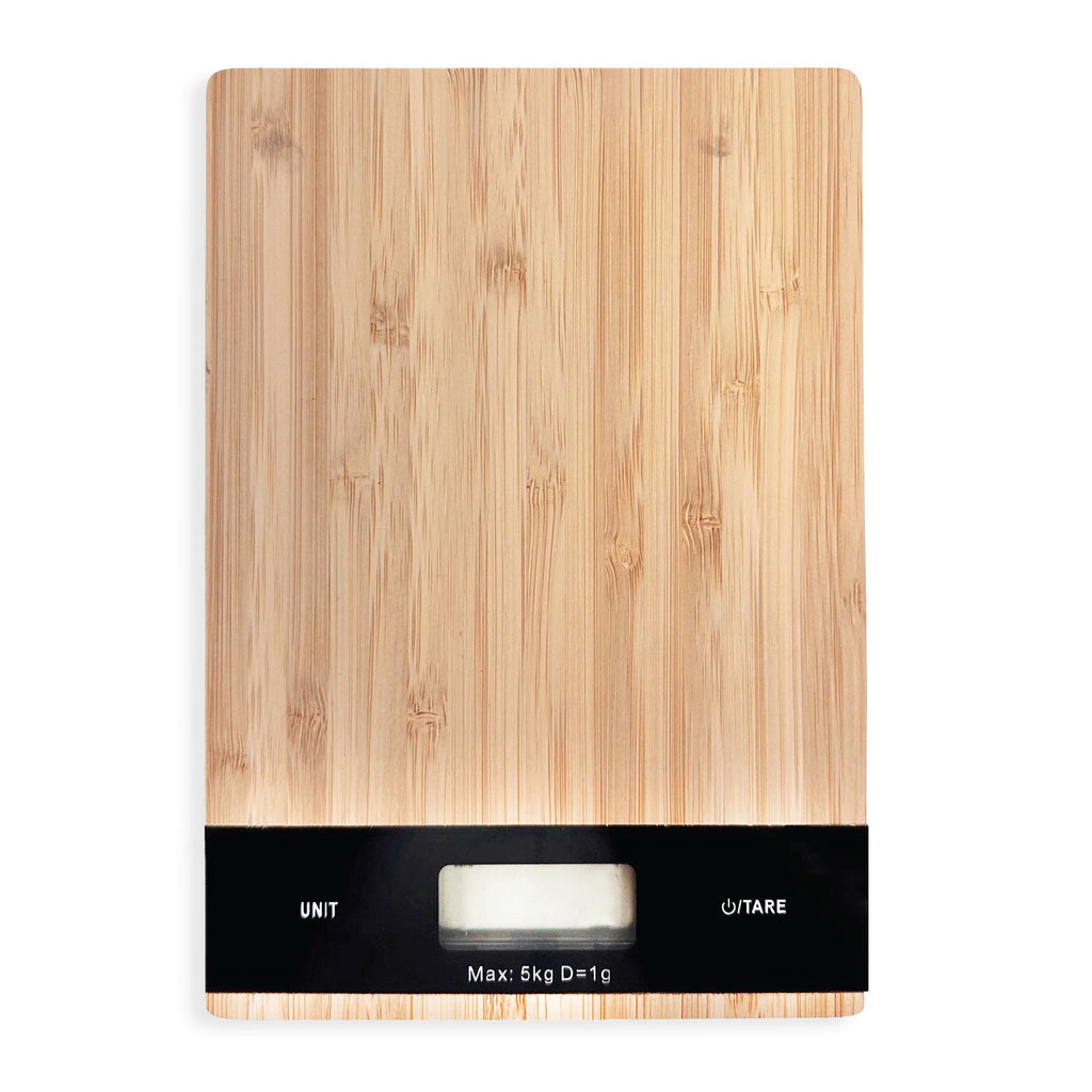 JS Gourmet - Digital Kitchen Scale with LCD Display, Made of Bamboo - - Mounts For Less