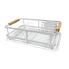 JS Gourmet - Dish Drainer with Plastic Tray and Cutlery Holder, White - - Mounts For Less