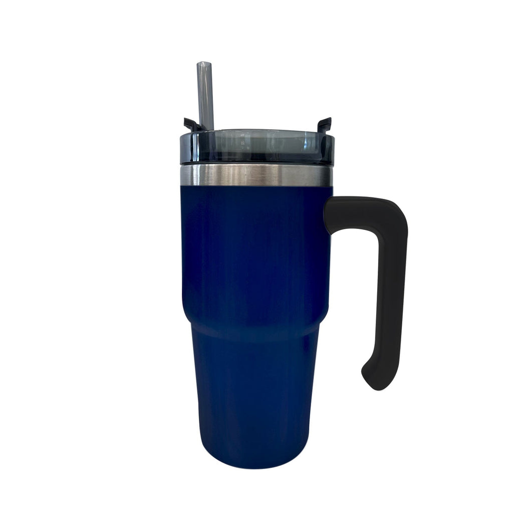 JS Gourmet - Double-Wall Insulated Stainless Steel Travel Mug, 600ml Capacity, Blue - - Mounts For Less