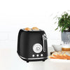 JS Gourmet - Extra-Large 2-Slice Retro Toaster, 6 Browning Levels, 825 Watts, Black - - Mounts For Less