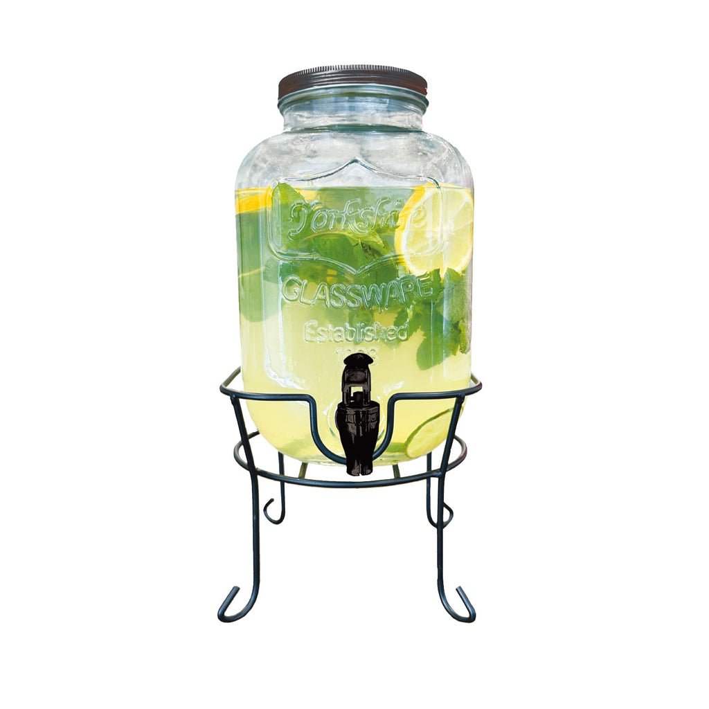JS Gourmet - Glass Drink Dispenser with Stand, 5 Liter Capacity - - Mounts For Less