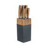JS Gourmet - Knife Set with Storage Block, Stainless Steel Blades, Black - - Mounts For Less