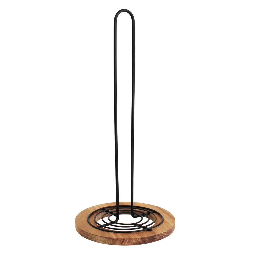 JS Gourmet - Metal and Wood Kitchen Towel Holder - - Mounts For Less