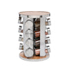 JS Gourmet - Rotating Stainless Steel Spice Rack with 16 Glass Jars - - Mounts For Less