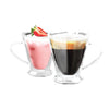 JS Gourmet - Set of 2 Conical Double-Wall Glass Mugs, 250ml Capacity - - Mounts For Less