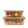 JS Gourmet - Set of 2 Food Containers, Bamboo Lid, Oven Safe - - Mounts For Less