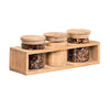 JS Gourmet - Set of 3 Bamboo Food Containers with Storage Rack - - Mounts For Less