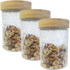 JS Gourmet - Set of 3 Embossed Glass Containers with Airtight Lid, 1300ml Capacity - - Mounts For Less