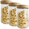 JS Gourmet - Set of 3 Embossed Glass Containers with Airtight Lid, 1700ml Capacity - - Mounts For Less