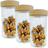 JS Gourmet - Set of 3 Embossed Glass Containers with Airtight Lid, 1700ml Capacity - - Mounts For Less