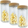JS Gourmet - Set of 3 Embossed Glass Containers with Airtight Lid, 1700ml Capacity - - Mounts For Less