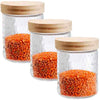 JS Gourmet - Set of 3 Embossed Glass Containers with Airtight Lid, 900ml Capacity - - Mounts For Less