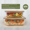 JS Gourmet - Set of 3 Food Containers, Bamboo Lid, Oven Safe - - Mounts For Less