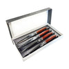 JS Gourmet - Set of 4 Laguiole Steak Knives, Stainless Steel Blade, Wooden Handles - - Mounts For Less