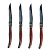 JS Gourmet - Set of 4 Laguiole Steak Knives, Stainless Steel Blade, Wooden Handles - - Mounts For Less
