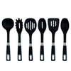 JS Gourmet - Set of 6 Nylon Kitchen Utensils, Heat Resistant, Black - - Mounts For Less