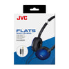 JVC - FLATS Wired Headphones, Lightweight and Foldable with Integrated Microphone and Remote Control, Blue - - Mounts For Less