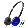 JVC - FLATS Wired Headphones, Lightweight and Foldable with Integrated Microphone and Remote Control, Blue - - Mounts For Less