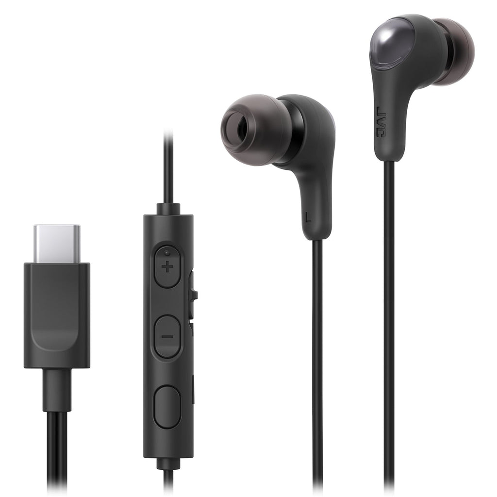 JVC HA-FR9UC-B - Gumy Connect Wired USB Type-C In-Ear Headphones With Built-in Remote Control and Microphone, Black - - Mounts For Less
