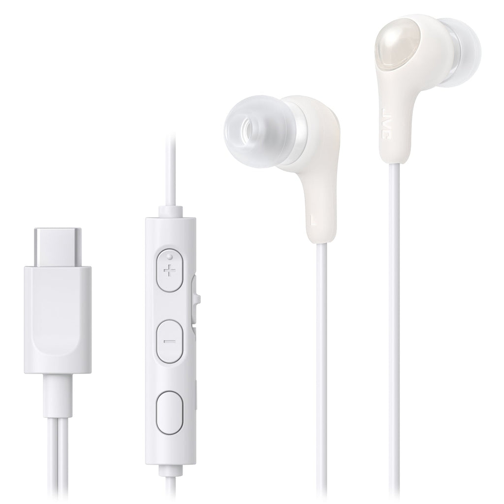 JVC HA-FR9UC-W - Gumy Connect Wired USB Type-C In-Ear Headphones With Built-in Remote Control and Microphone, White - - Mounts For Less