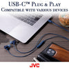 JVC - Wired In-Ear Headphones, USB-C, High Resolution, Built-in Microphone, Blue - - Mounts For Less