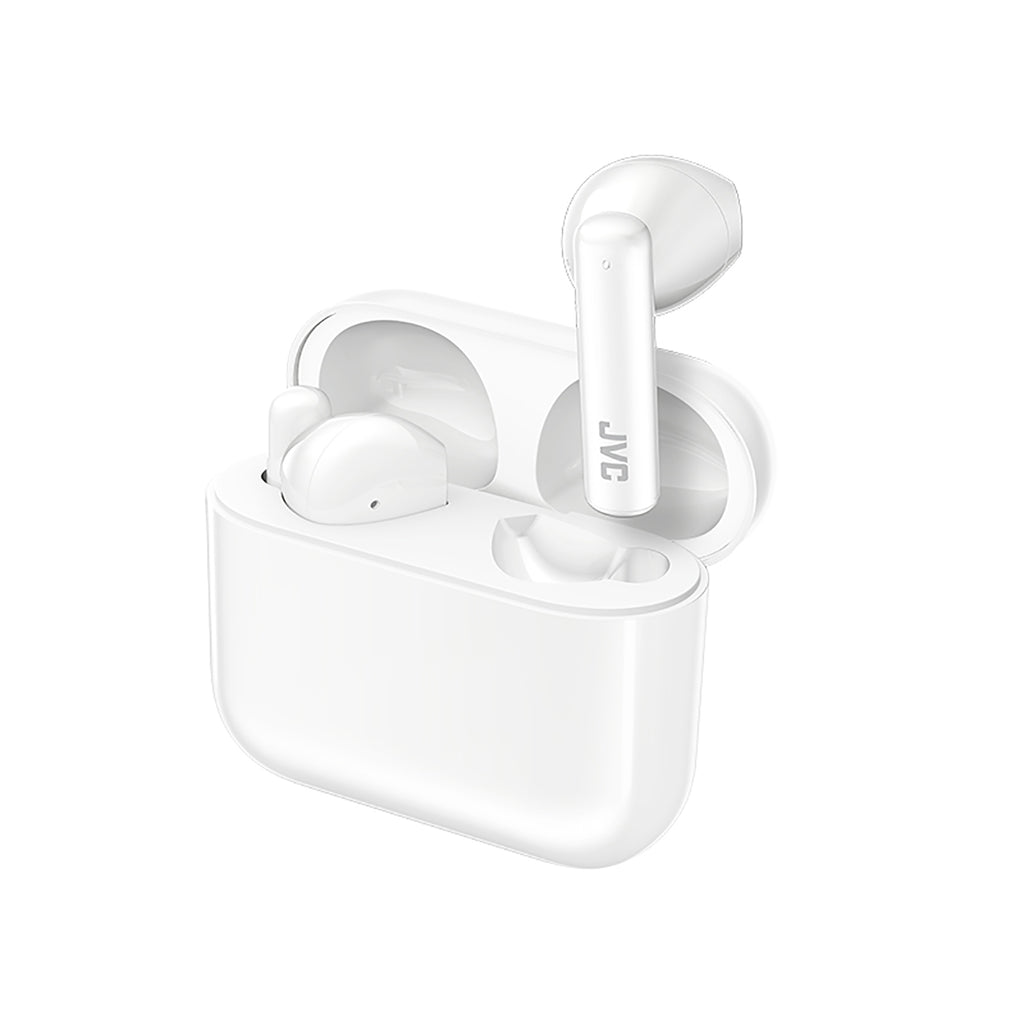 JVC - Wireless In-Ear Headphones with Charging Case and Built-in Microphone, White - - Mounts For Less