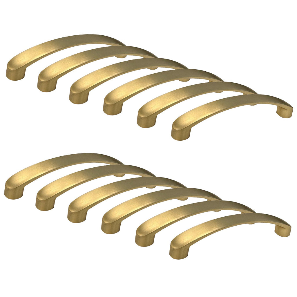 Jessar - Set of 12 Cabinet Handles, 96mm Height, From the Skylight Collection, Gold - - Mounts For Less