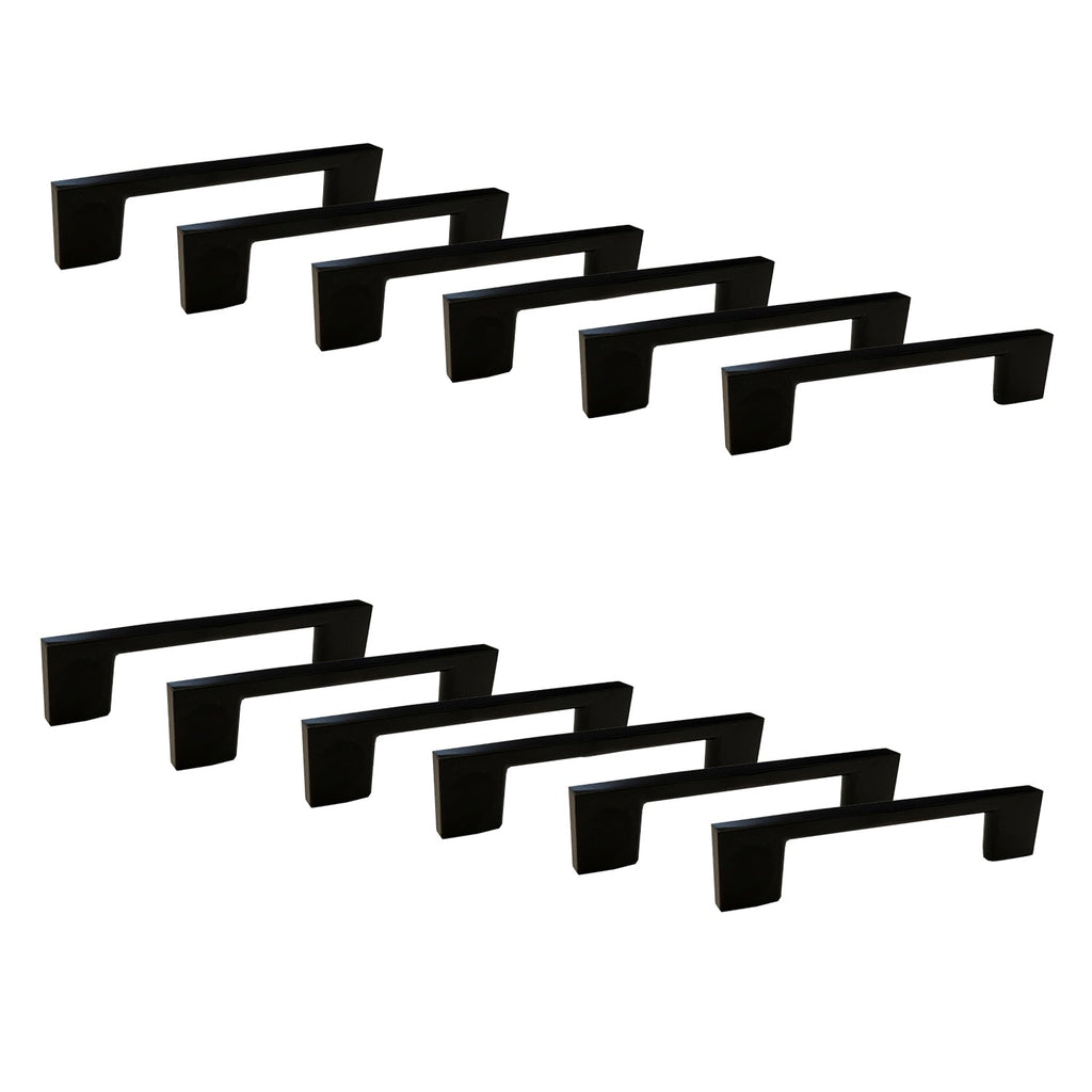 Jessar - Set of 12 Cabinet Handles, 96mm Height, From the Soho Collection, Black - - Mounts For Less