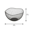 Jessar - Set of 2 Fruit Basket, 25.5 X 25.5 X 13.5cm, Black - - Mounts For Less