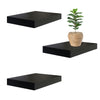 Jessar - Set of 3 Floating Wall Shelves, 15.75" x 9.25" x 1.5", Black - - Mounts For Less