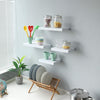 Jessar - Set of 3 Floating Wall Shelves, 15.75" x 9.25" x 1.5", White - - Mounts For Less
