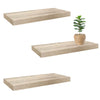 Jessar - Set of 3 Floating Wall Shelves, 23.6" x 9.25" x 1.5", Natural - - Mounts For Less