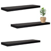 Jessar - Set of 3 Floating Wall Shelves, 31.5" x 9.25" x 1.5", Black - - Mounts For Less