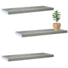 Jessar - Set of 3 Floating Wall Shelves, 31.5" x 9.25" x 1.5", Grey - - Mounts For Less