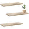 Jessar - Set of 3 Floating Wall Shelves, 31.5" x 9.25" x 1.5", Natural - - Mounts For Less