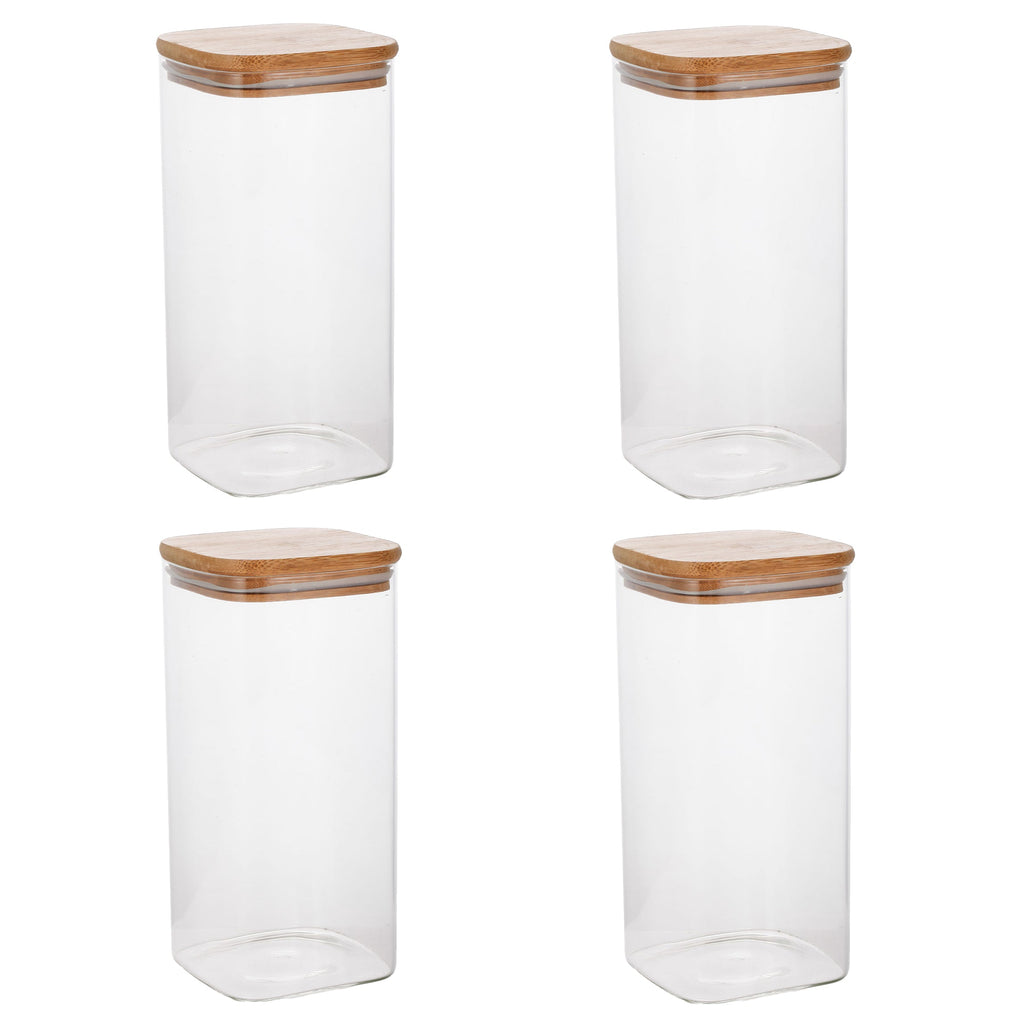 Jessar - Set of 4 Borosilicate Glass Storage Containers, 1300ml Capacity - - Mounts For Less