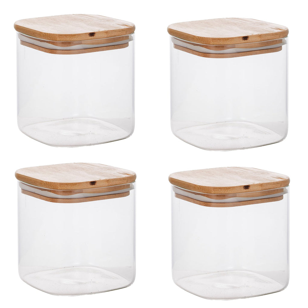 Jessar - Set of 4 Borosilicate Glass Storage Containers, 550ml Capacity - - Mounts For Less